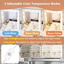 AYYDS Dressing Table With LED Lighting, White Dressing Table With Mirror And Charging Station, Dressing Table With 2 Drawers And 3 Shelves, Mirror Dressing Table With Lighting, Dressing Table - White - View 5