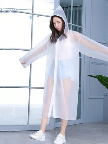 加厚不可拋棄eva雨衣,可攜式成人男女旅行戶外防水長身披風,隨機顏色1入