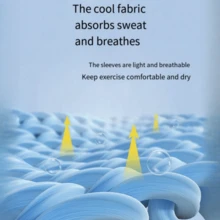 防曬抗UV 1對戶外運動防曬冰涼手臂袖，男女適用，夏季新品，防滑設計，黑色