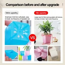10pcs Colorful Square Plastic Nursery Seedling Pots For Home Garden Planting - Pink - View 5