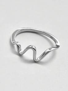 1 件時尚簡約海浪裝飾女式戒指,婚禮/派對/節慶/休閒日常配件