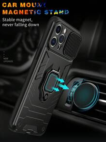 推拉窗鏡頭相機保護防震殼套，適用於 iPhone 15 14 13 12 11 Pro Max Plus，附環扣座 - 黑色 - 查看 4