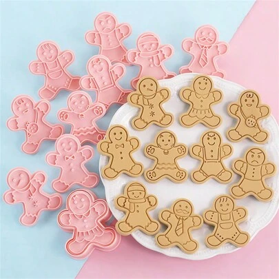 10 件/套圣诞饼干模具，卡通姜饼人形状软糖烘焙工具圣诞节圣诞装饰品圣诞睡衣圣诞礼物圣诞装饰