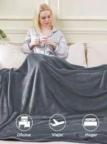 Frazada Individual Cobija Ligera Lisa Y Suave - Gris - Ver 3