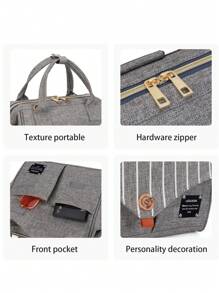 1 Miếng Vải Oxford Túi mẹ , Nhẹ & Sành điệu Túi đeo vai Với Chéo cơ thể Lý tưởng Với - Xám - Xem 3