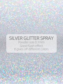 件組（1 主 1 備用）亮銀色閃光噴霧閃光粉，銀金色臉部頭髮身體噴霧粉，適合派對、聚會、節日等，出色的閃光效果，不同角度不同顏色 Y2K 化妝 - 銀色 - 查看 4