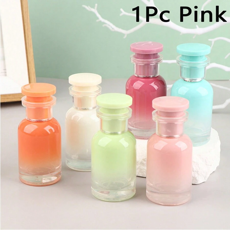1Pc Pink 30ML Atomizer Perfume Spray Bottle Candy Colored Glass Spray Perfume Empty Bottle For Travel Clear Empty  Dispenser Portable Glass Sprayer For Toner Cosmetics - Pink - View 1