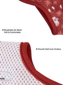 Supet 1 bộ Thoáng khí Giáng sinh Bông tuyết & Người tuyết Thú cưng Harness Với Dây xích , Thích hợp Đối với Trong nhà & Ngoài trời Sử dụng - Đỏ - Xem 3