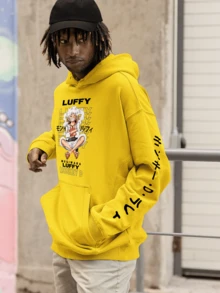 Men Sweatshirts - 黃色 - 查看 3