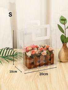 1入組清晰可重複使用禮物袋7.87x 3.94x 7.87英寸全息小手提袋禮品袋pvc材質帶手柄,適用於聚會、生日、聖誕、旅行、節日、婚禮、購物-用透明激光袋為您的禮物增添色彩(s號)