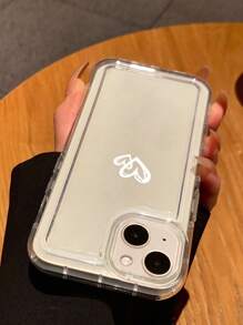 情人节 Y2K 1 件可爱心形气囊防摔透明手机壳适用于 11 12 13 14 15 16 Pro Max 防水防震防刮 - 無色 - 查看 3