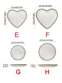 1 件带金色边缘的瓷器餐具，适合家庭使用、厨房、圣诞礼物 - 彩色 - 查看 9
