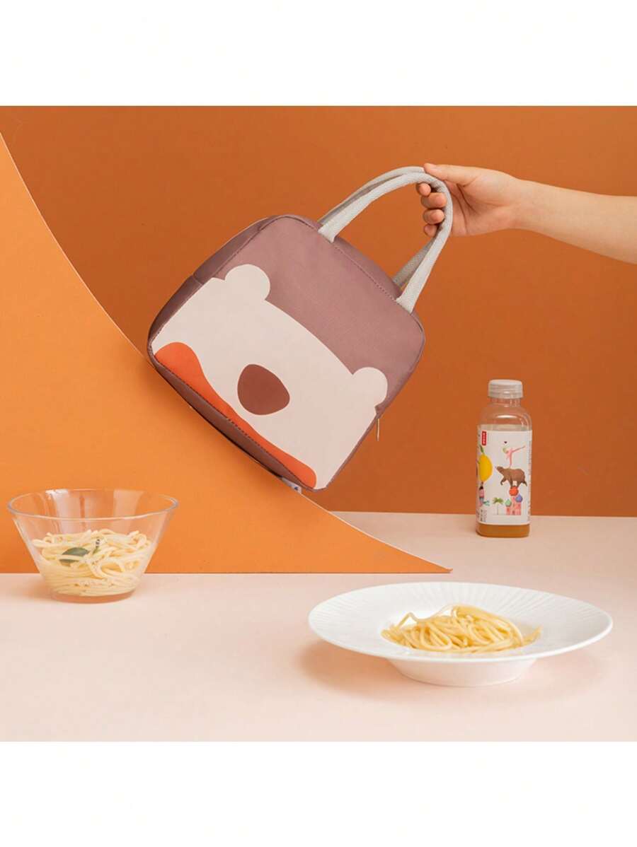 带有棕熊图案的可爱便携式午餐袋 返校午餐盒 学校午餐袋 午餐盒 返校用品 学校用品 便当盒 午餐盒袋 午餐袋 家庭必需品 午餐套装 冷藏盒 午餐盒袋 - 咖啡棕 - 查看 1