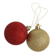 Paquete De 44 Esferas Doradas y Rojas Grande y mediana Navideñas, Adornos, Navidad - Dorado - Ver 6