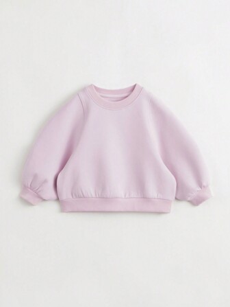 女孩們的氣球袖圓領運動衫,秋季