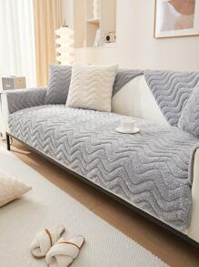 件冬季加厚毛絨沙發墊，現代風格防滑寵物沙發套，適合 L 形和 1/2/3/4 座沙發，四個季節通用（單獨出售） - 淺灰色 - 查看 6