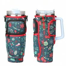 1 Miếng 40oz cao su tổng hợp Tay áo Đối với Cốc , Đông cứng Cốc , Giáng sinh Cốc Và Ô tô/xe hơi Cúp , Cách nhiệt Có thể mang đi Cầm tay Chéo cơ thể Cúp Tay áo - màu xanh lá - Xem 5