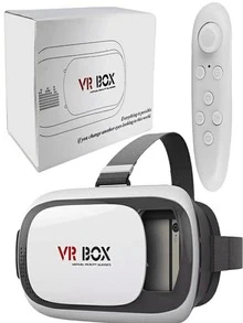 Óculos De Realidade Virtual VR Box 3D + Controle Cardboard 3 Bluetooth Para Celular Original Envio Imediato - Branco - Visão 5