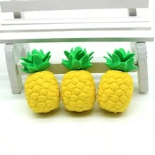 Creative Realistic Pineapple Shaped Eraser, Cartoon Fruit Rubber Eraser, Stationery Gift For Students - Multicolor - View 5