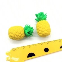 Creative Realistic Pineapple Shaped Eraser, Cartoon Fruit Rubber Eraser, Stationery Gift For Students - Multicolor - View 4