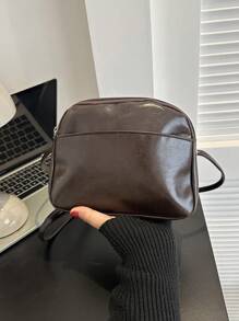 純色女士休閒手機包,經典海貝形狀斜挎包,適用於旅行