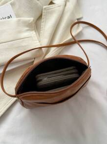 純色女士休閒手機包,經典海貝形狀斜挎包,適用於旅行