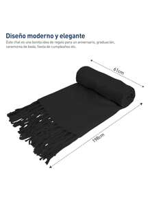 Bluelander Thick Winter Pashmina With Tassels, Windproof, And Fully Adjustable - Black - View 5