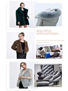 1pc White Faux Rabbit Hair Plush Fabric Clothes And Toys Velvet Fabric - White - View 4