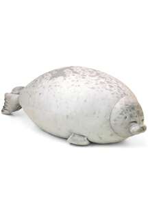 1pc Cute White Seal Plush Toy Suitable For Daily Play - White - View 1
