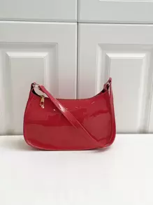 Red Fashionable Simple Shoulder Bag - Red - View 5