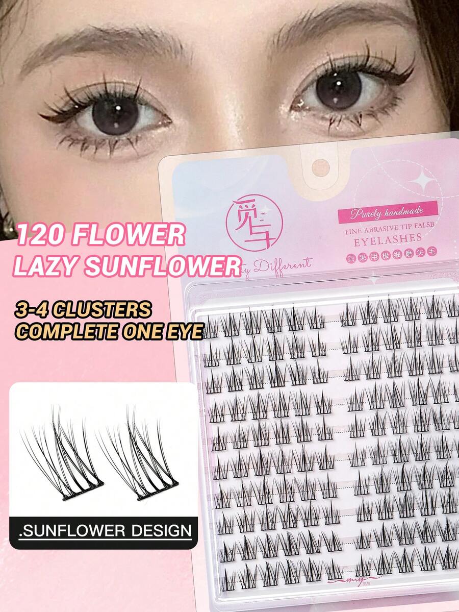 120根假睫毛,睫毛叢, 延長刷毛, 友善隱形眼鏡, 易於應用, 可重複使用的帶狀睫毛 - C - 查看 1