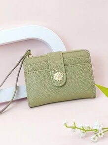 Short Style Multifunctional Wallet Coin Card Holder Fashionable Student Wallet & New Year Gift Women Business Casual Wristlet Wallet For Women Wallet Purse Wallet Small Wallet - Green - View 6