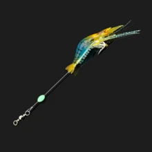 釣魚必備釣蝦軟餌釣魚配件冬季工具釣魚餌所有曲柄餌釣魚矽膠餌梭子魚魚鉤 - 紅色 - 查看 8