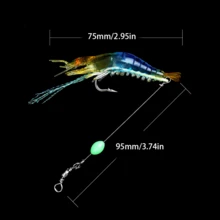 釣魚必備釣蝦軟餌釣魚配件冬季工具釣魚餌所有曲柄餌釣魚矽膠餌梭子魚魚鉤 - 紅色 - 查看 4
