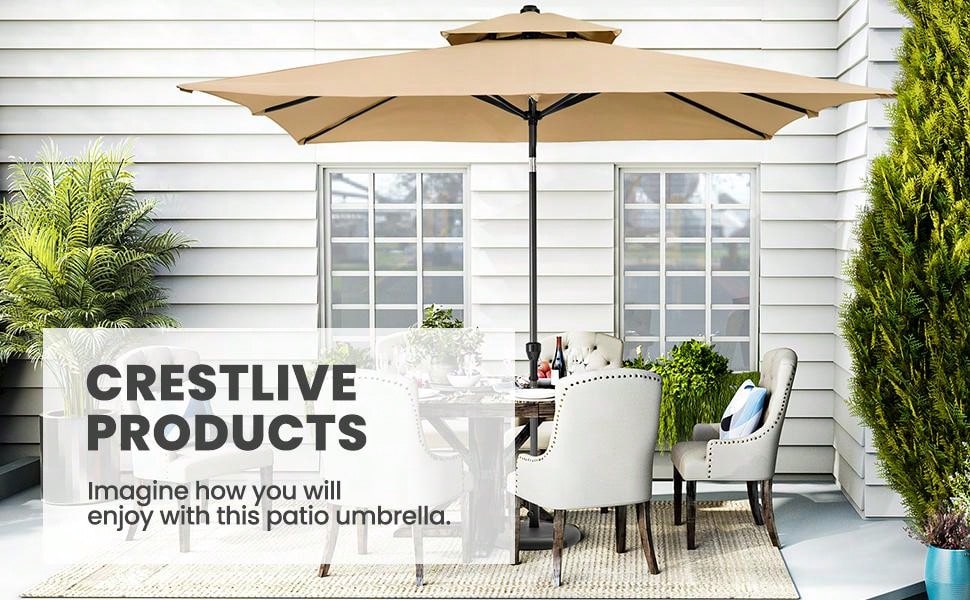 9 x 5 ft Patio Outdoor Umbrella Double Top Market Umbrella SHEIN USA