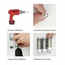 3pcs Wall Mounted Soap Dispenser - White - View 8