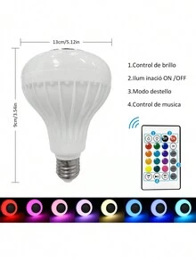 1 PCS Foco de bluetooth con musica y control de cambios de luces-Foco MP3 con musica y colores - Multicolor - Ver 7