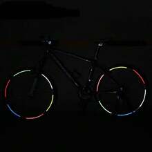 10入/套 山地自行車鋼圈反光貼紙,公路自行車輪圈貼紙,騎行裝備配件,適用於自行車、摩托車、汽車