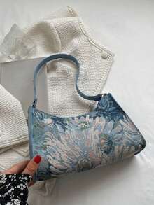 Yogodlns 夏季新款女士单肩包 高品质斑马纹腋下手提包 PU 皮革豹纹腋下钱包包 法式腋下托特包 女士棕色豹纹手提包 手拿包 女式复古 PU 皮革单肩包 多功能休闲 - 彩色 - 查看 4