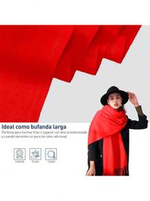 Bluelander Thick Winter Pashmina With Tassels, Windproof, And Fully Adjustable - Red - View 4