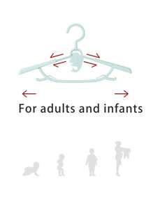 SEEDNUR 5pcs Blue Baby Clothes Hangers, Children Clothes Racks, Adjustable, Anti-slip, Multifunctional, Windproof, Suitable For Home Use, Drying And Storage - Blue - View 2