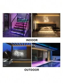 LED Strip Lights, Outdoor /indoor Flexible LED Neon Rope Light,blue Light Strips 5M Waterproof Silicone Light Bar for Garden Party Decor(Include Power Adapter) - Azul - Ver 8