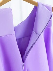 Purple Big Bow Decor Tulle Christmas Party Elegant Dress, Princess Dress, Girls Birthday Party Gift Outfit, Flower Girl Wedding Gown, Holiday Celebration - Purple - View 3