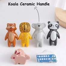 1pc Koala Shaped Ceramic Drawer & Door Knob - Light Grey - View 5