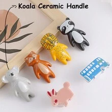 1pc Koala Shaped Ceramic Drawer & Door Knob - Light Grey - View 6