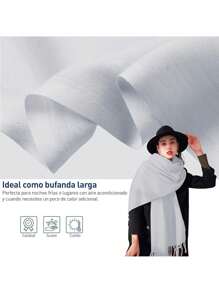Bluelander Thick Winter Pashmina With Tassels, Windproof, And Fully Adjustable - Grey - View 4