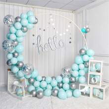 1pc Flower Garland Circle Balloon Arch For Birthday Party & Wedding Decoration (balloons Not Included) - White - View 3
