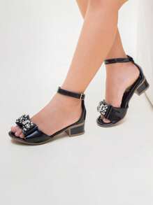 Kids Heeled Sandals - 黑色 - 查看 2