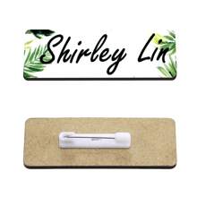 10片升華名牌矩形diy空白id名牌帶圓角針扣定制個性化名牌,適用於學校、辦公室（1.5 X 3英寸） - 白色 - 查看 2