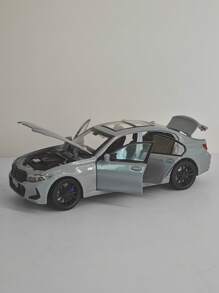 YCMODEL 1 件 1:32 比例灰色合金压铸家庭轿车模型玩具，带可开启车门和可移动部件。适合儿童生日礼物、返校礼物